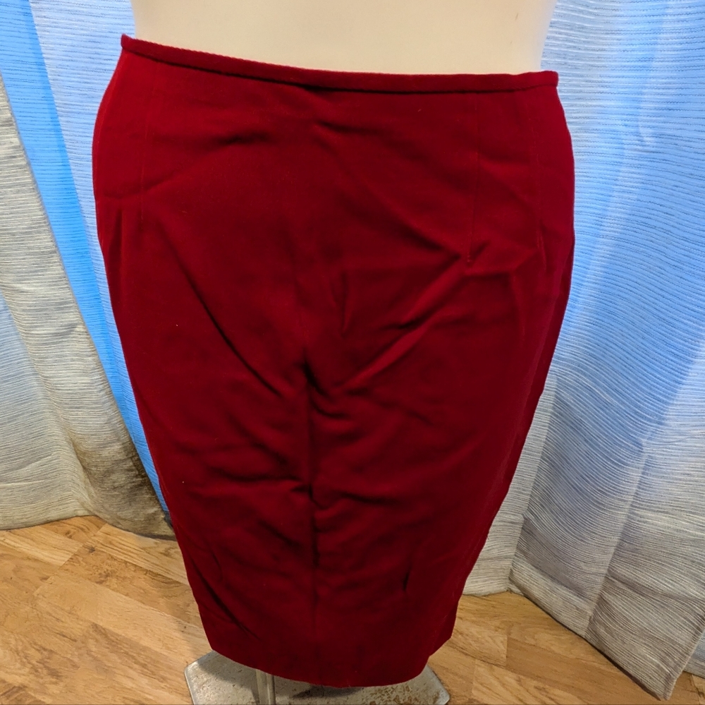 Vintage Dana Buchman Cranberry Red Pencil Skirt - 16